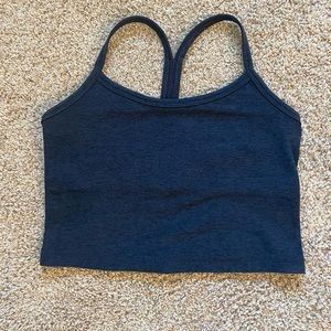 Beyond Yoga Spacedye Slim Racerback Cropped Tank, Size small, color Blue Heather